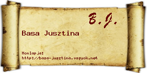 Basa Jusztina névjegykártya